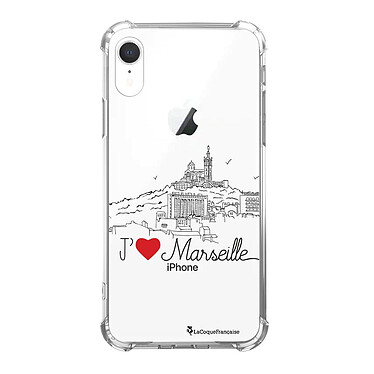 LaCoqueFrançaise Coque iPhone Xr anti-choc souple angles renforcés transparente Motif J'aime Marseille