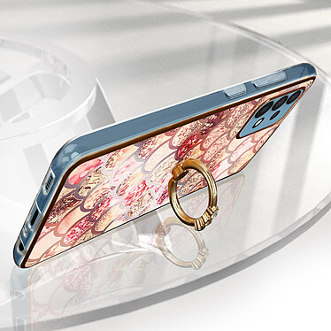 Avis Avizar Coque Samsung Galaxy A32 Bi-matière avec Bague de Maintien Motif Écaille Rose