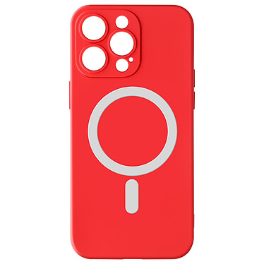 Avizar Coque Magsafe pour iPhone 15 Pro Max Silicone Souple Soft touch  Rouge