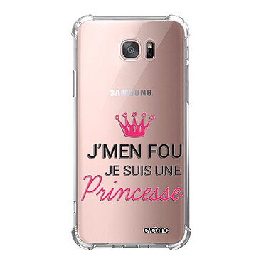 Evetane Coque Samsung Galaxy S7 Edge anti-choc souple angles renforcés transparente Motif Je suis une princesse
