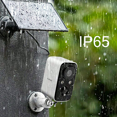 LinQ Caméra de surveillance avec Panneau solaire 1.5W Détection PIR Mode nocturne Rotatif Étanche IP65 pas cher