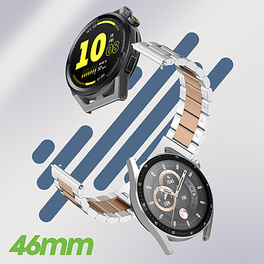 Avis Avizar Bracelet pour Huawei Watch GT Runner / Watch GT 3 46mm Maille Argent / Rose Gold
