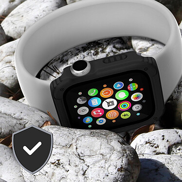Avizar Protection Intégrale Verre Trempé Apple Watch Series 3 / 2 / 1 42mm Noir pas cher