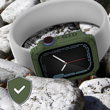 Avizar Protection Intégrale Verre Trempé Apple Watch Series 8 / 7 41mm Kaki pas cher