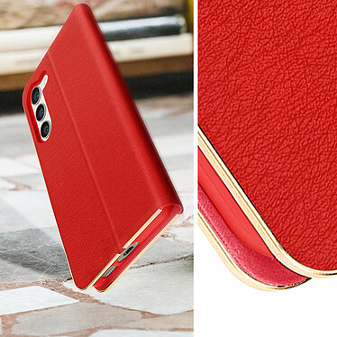Avis Avizar Étui pour Samsung Galaxy S23 Porte-carte et Support vidéo  Rouge et Doré