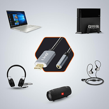 Acheter LinQ Adaptateur Audio USB vers Jack 3.5mm Fonction audio et micro U3530  Gris