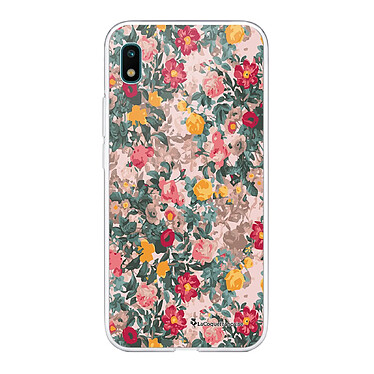 LaCoqueFrançaise Coque Samsung Galaxy A10 360 intégrale transparente Motif Fleurs Beige et Rose Tendance