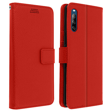 Avizar Housse Sony Xperia L4 Étui Folio Porte carte Support Vidéo - rouge