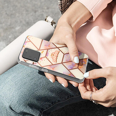 Acheter Avizar Coque Samsung Galaxy S20 Ultra Motif géométrique avec Cordon Amovible rose gold