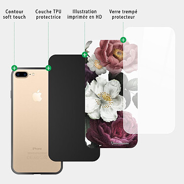 Acheter LaCoqueFrançaise Coque iPhone 7 Plus/ 8 Plus Coque Soft Touch Glossy Fleurs roses Design