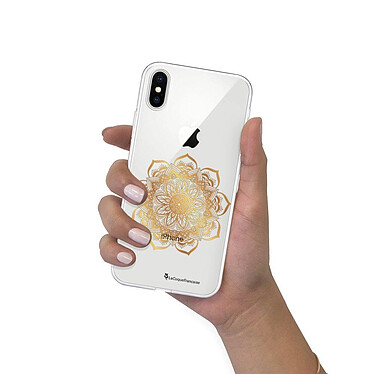 LaCoqueFrançaise Coque iPhone X/Xs silicone transparente Motif Mandala Or ultra resistant pas cher
