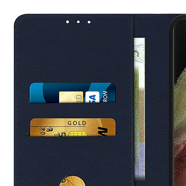 Avizar Étui pour Samsung Galaxy S21 Ultra Clapet Portefeuille Support Vidéo  Bleu Nuit pas cher