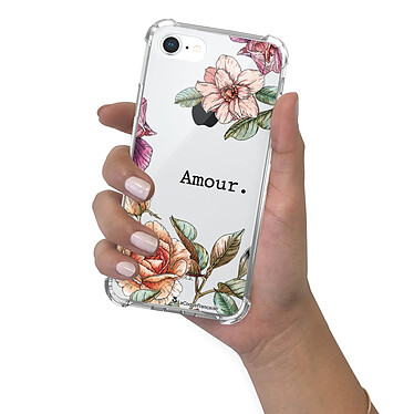 LaCoqueFrançaise Coque iPhone 7/8/ iPhone SE 2020 anti-choc souple angles renforcés transparente Motif Amour en fleurs pas cher