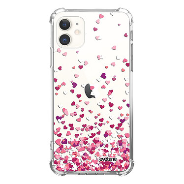 Evetane Coque iPhone 11 anti-choc souple angles renforcés transparente Motif Confettis De Coeur