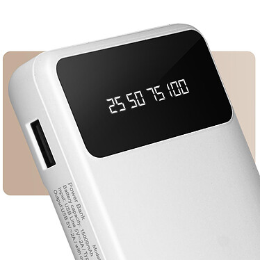 LinQ Batterie Secours 15000mAh Câble 4 en 1 Amovible et Sortie USB Compact  blanc pas cher