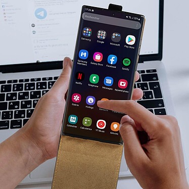 Acheter Avizar Étui Samsung Galaxy S22 Ultra Clapet Vertical Porte cartes - Noir
