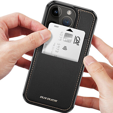 Avis Dux Ducis Coque MagSafe pour iPhone 15 Pro Rangement cartes anti RFID  Rafi Noir