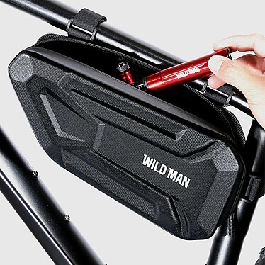 Avis Wildman Sacoche Vélo Étanche 1.5L Revêtement Antichoc Fixations Auto-agrippantes  Noir