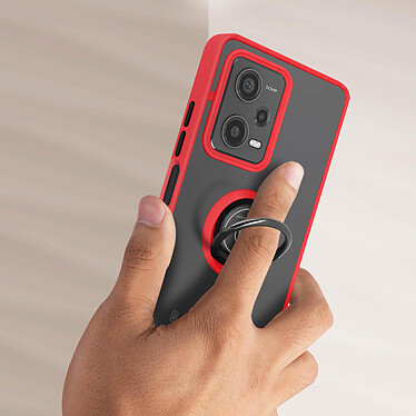 Avis Avizar Coque pour Xiaomi Redmi Note 12 Pro 5G Bi-matière Bague Métallique Support Vidéo  Rouge
