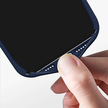 Avizar Coque pour iPhone 15 Pro Max Silicone Semi-rigide Finition Douce au Toucher Fine  Bleu nuit pas cher