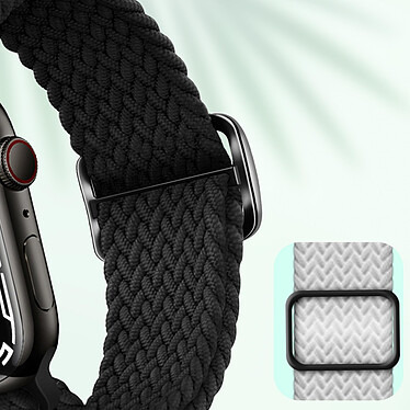 Avis Avizar Bracelet pour Apple Watch 41mm et 40mm et 38 mm Nylon Tressé Ajustable par Boucle Métallique  noir