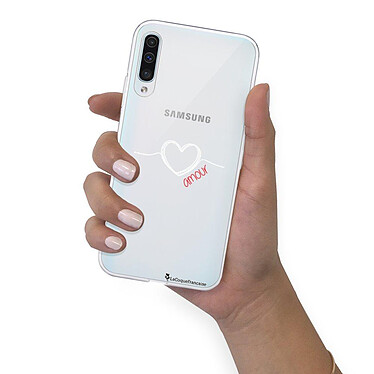 LaCoqueFrançaise Coque Samsung Galaxy A70 360 intégrale transparente Motif Coeur Blanc Amour Tendance pas cher