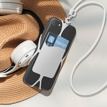 Acheter Avizar Coque Cordon Universelle pour Smartphone avec Porte-carte  Blanc