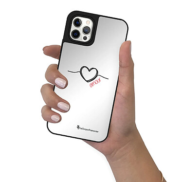 Acheter LaCoqueFrançaise Coque iPhone 12/12 Pro miroir Coeur Noir Amour Design