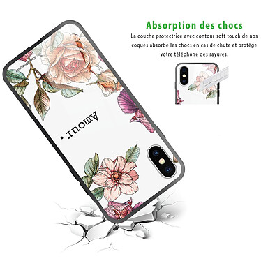 Avis LaCoqueFrançaise Coque iPhone X/Xs Coque Soft Touch Glossy Amour en fleurs Design