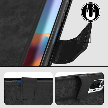 Avizar Étui Xiaomi Redmi Note 10 Pro Vintage Porte-carte Fonction Support noir pas cher