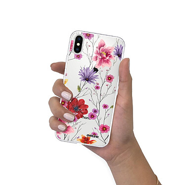 Evetane Coque iPhone Xs Max silicone transparente Motif Fleurs Multicolores ultra resistant pas cher