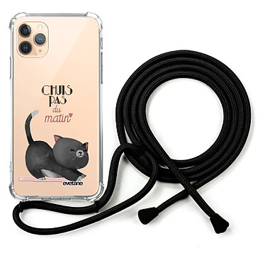 Evetane Coque cordon iPhone 11 Pro noir Dessin Chuis pas du matin