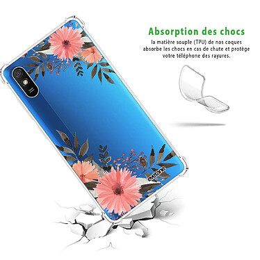 Avis Evetane Coque Xiaomi Redmi 9A anti-choc souple angles renforcés transparente Motif Fleurs roses