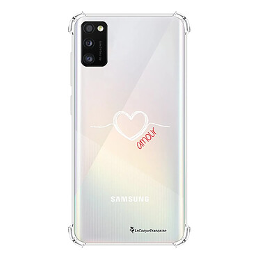 LaCoqueFrançaise Coque Samsung Galaxy A41 anti-choc souple angles renforcés transparente Motif Coeur Blanc Amour