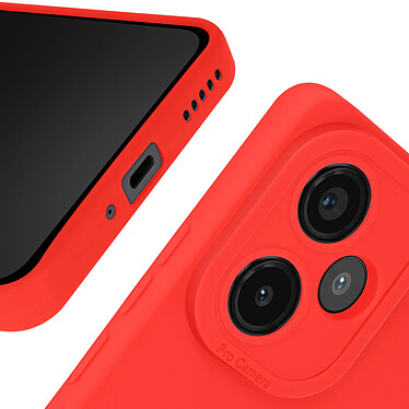 Avizar Coque pour Xiaomi Redmi Note 13 Pro Plus Silicone Mat Protège Caméra Rouge pas cher