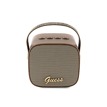 Guess Enceinte Bluetooth 5.3 Compacte 5W avec Sangle de Transport en Cuir Motif 4G Marron