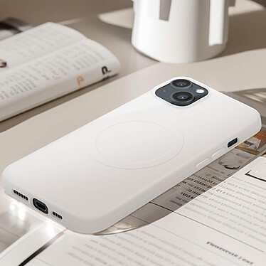 Acheter Avizar Coque Magsafe pour iPhone 15 Plus Silicone Souple Soft touch  Gris clair