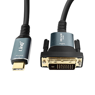 LinQ Câble USB-C vers DVI Full HD 1080p Plug and Play Longueur 1.8m