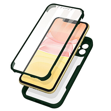 Avizar Coque iPhone 11 Dos Plexiglas Avant Polymère Coins Renforcés Contour vert