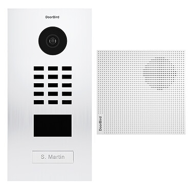 Doorbird - Portier vidéo IP avec lecteur de badge RFID encastré + Carillon - D2101V-V2-EP RAL 9016 + A1061W