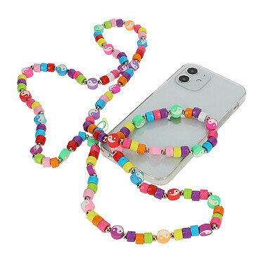 Avizar Bijou de Téléphone à Perles & Yin et Yang 110cm Collection Perla Multicolore