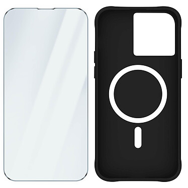 Case mate Coque MagSafe pour iPhone 15 Pro Max et Verre Trempé Dureté 9H Noir