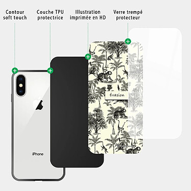 Acheter LaCoqueFrançaise Coque iPhone X/Xs Coque Soft Touch Glossy Botanic Evasion Design