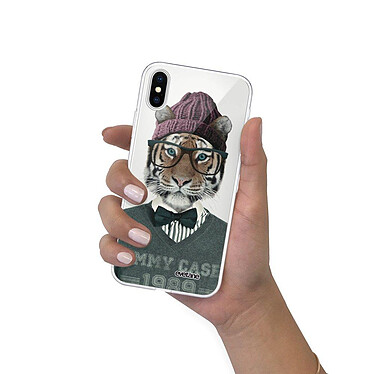 Evetane Coque iPhone X/Xs silicone transparente Motif Tigre Fashion ultra resistant pas cher