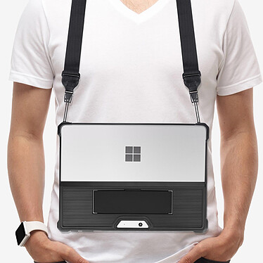 Avizar Coque pour Microsoft Surface Pro 9 Silicone Bumper Poignée Bandoulière  Noir pas cher
