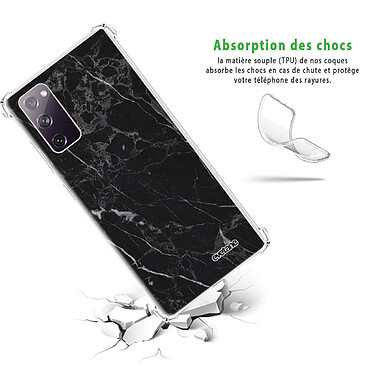 Avis Evetane Coque Samsung Galaxy S20 FE anti-choc souple angles renforcés transparente Motif Marbre noir