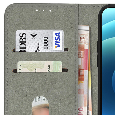 Avizar Étui pour Apple iPhone 12 Mini Clapet Portefeuille Support Vidéo  Gris pas cher