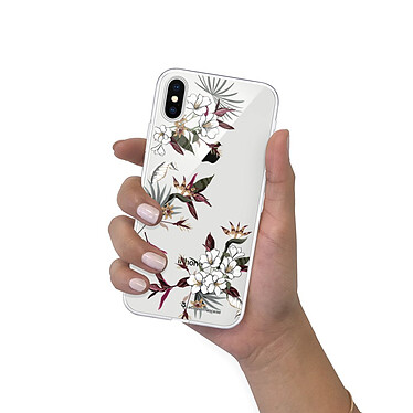LaCoqueFrançaise Coque iPhone X/Xs silicone transparente Motif Fleurs Sauvages ultra resistant pas cher