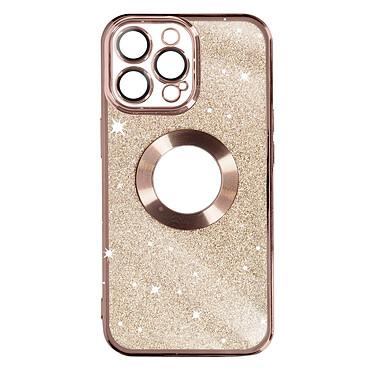 Avizar Coque pour iPhone 14 Pro Paillette Amovible Silicone Gel  Rose Gold