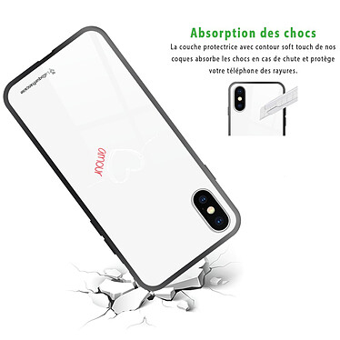 Avis LaCoqueFrançaise Coque iPhone X/Xs Coque Soft Touch Glossy Coeur Blanc Amour Design